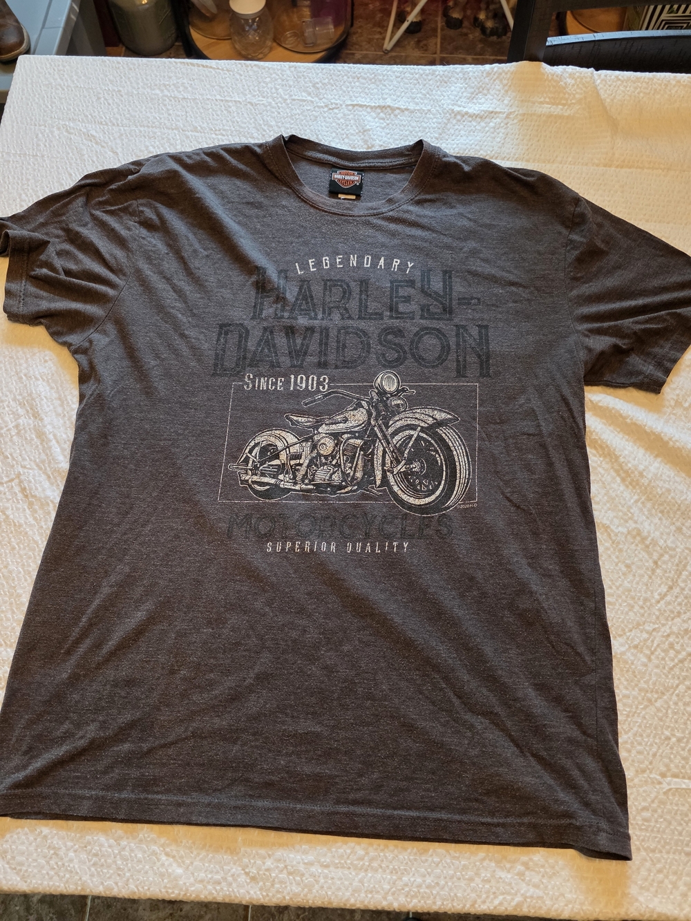 Harley-Davidson Charcoal Motorcycle Graphic Tee Size Xl